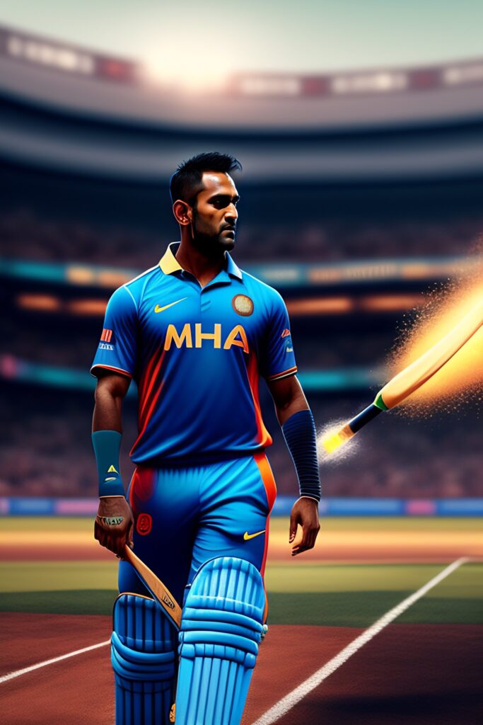 Dhoni with electronic bat Cricket Quotes