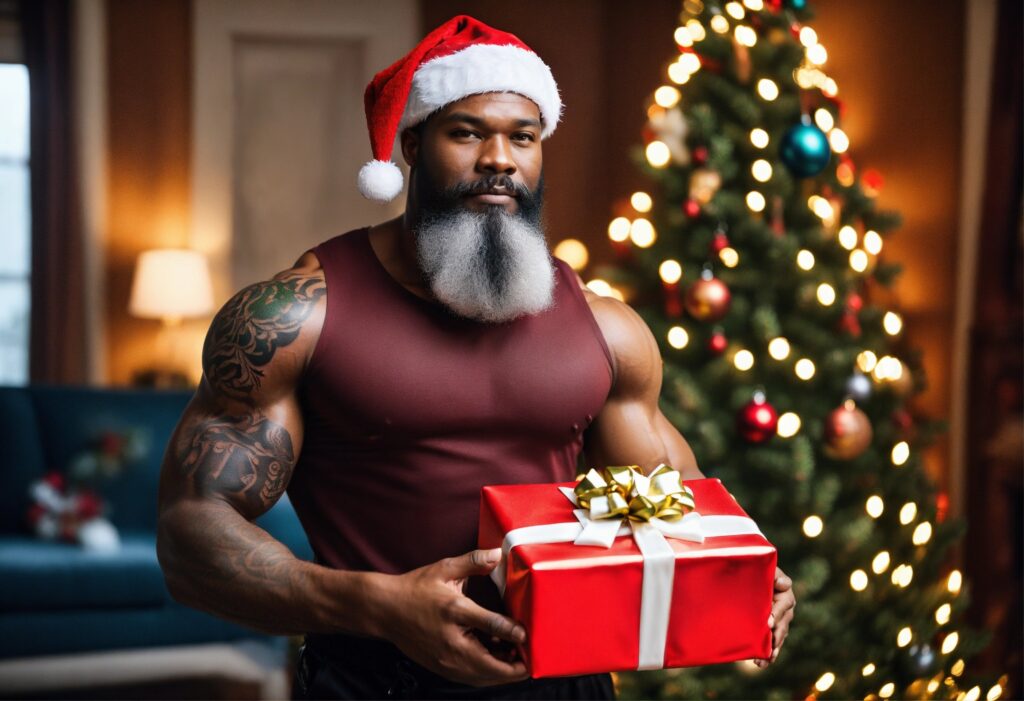 A muscular African American man with a white beard Boxing Day quotes