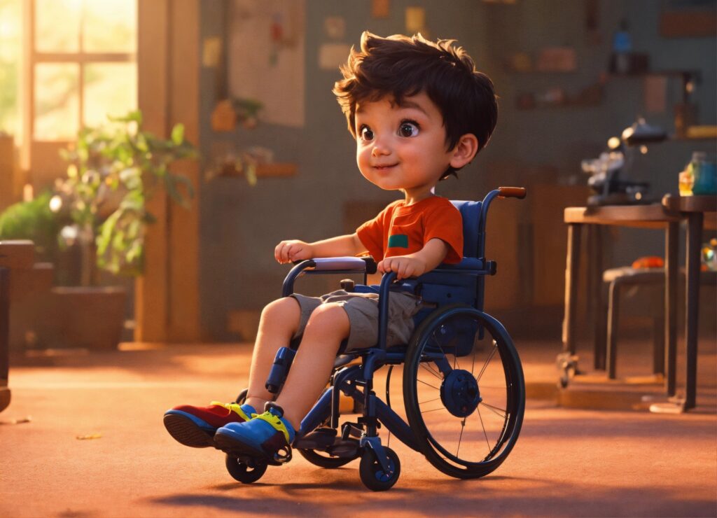 An animated little boy in a wheelchair. 1 Quotes about International Day of Persons with Disabilities - 3rd December