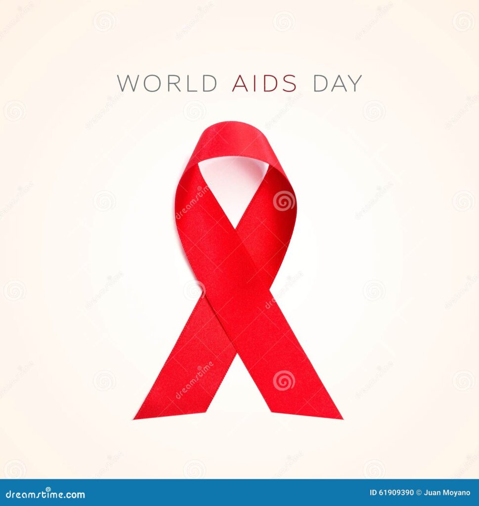 red ribbon text world aids day beige background 61909390 quotes about World AIDS Day 1st december