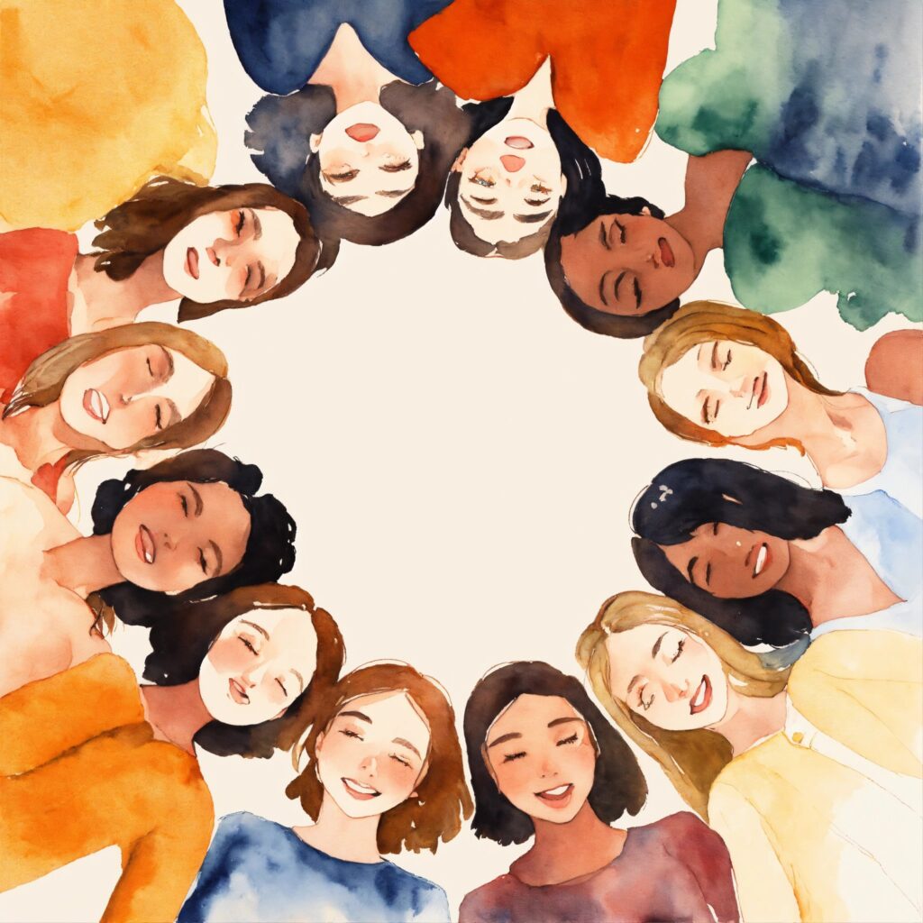 illustration of 8 caucasian women Inspiring Quotes for International Women's Day -8 March